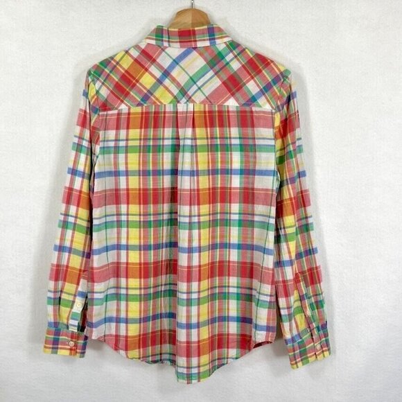 Style & Co Button Up Shirt Long Sleeve Plaid Lightweight Cotton Preppy Spring M - Picture 3 of 6